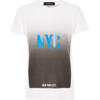 Boys white NYC print t-shirt